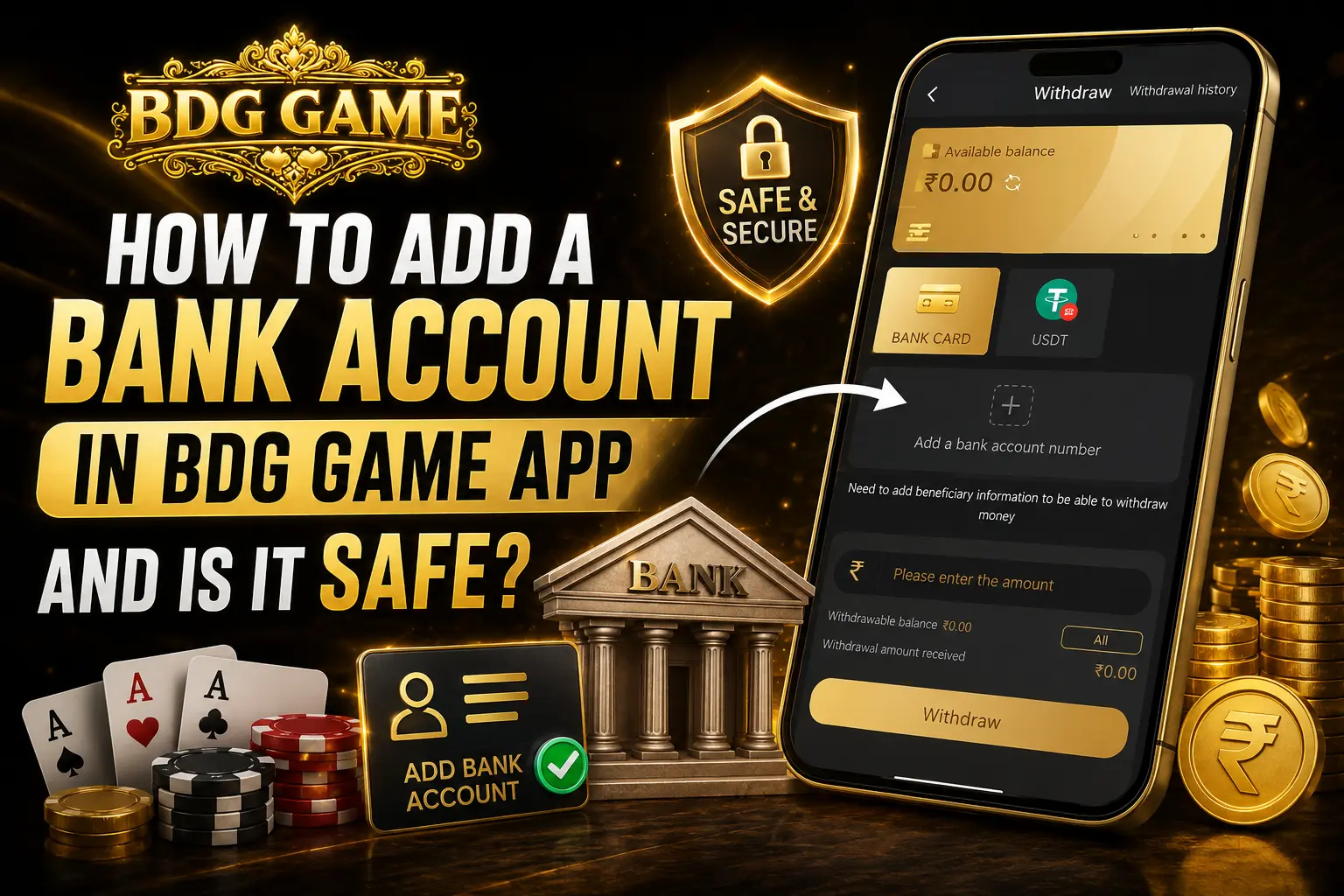 Add Bank Account in BDG Game