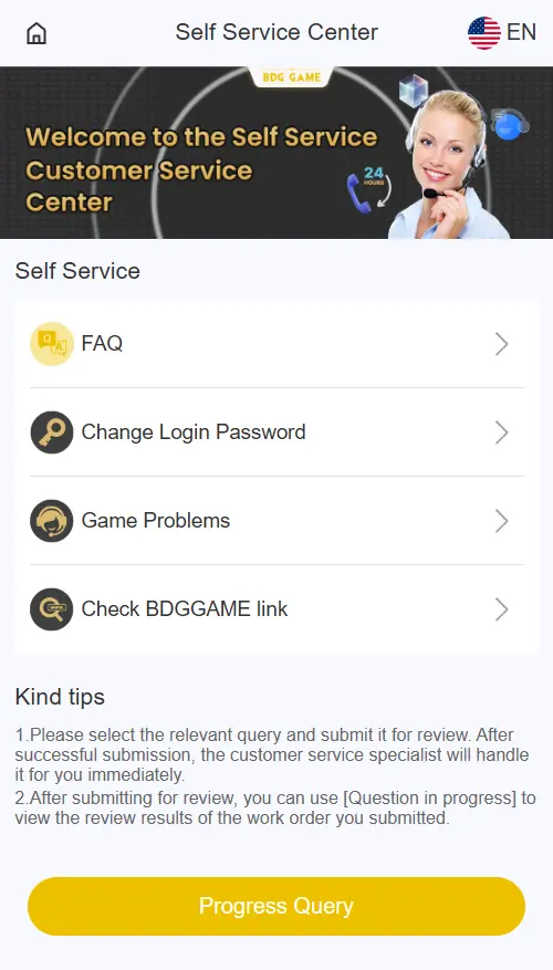 BDG Game Customer Service